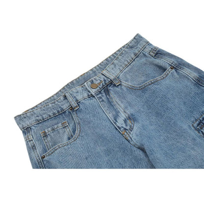 Vintage Straight Leg Patch Pocket Jeans,Pant