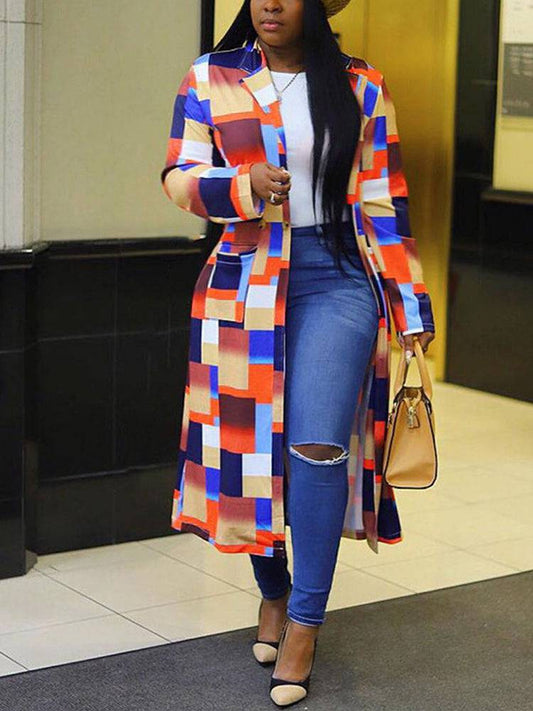 Plaid Multicolor Coat