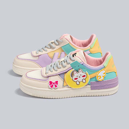 Pastel Cartoon Sneakers,Skate Shoes