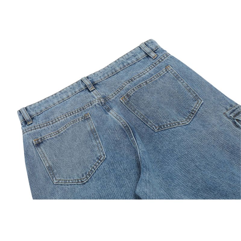 Vintage Straight Leg Patch Pocket Jeans,Pant