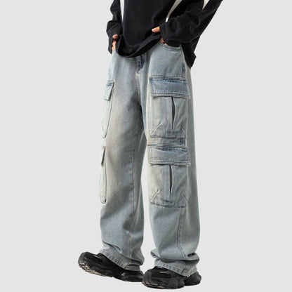 Multi-Pocket Cargo Jeans,Pant