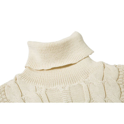 High Neck Jacquard Patchwork Design Pullover,Sweater