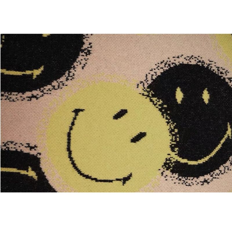 Smile Face Printed Pullover,Sweater