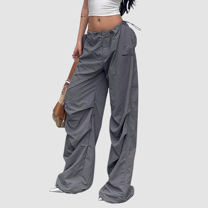 Pleated Loose-fit Parachute Pants