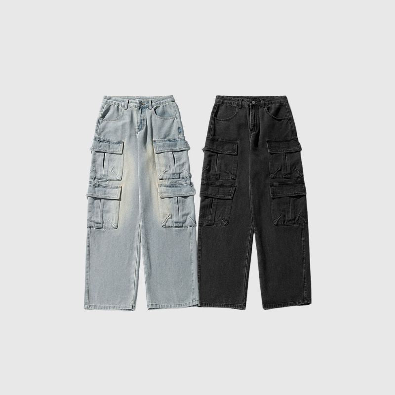 Multi-Pocket Cargo Jeans,Pant