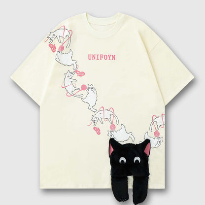 Creative Hanging Cat Tee