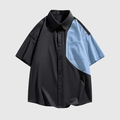 Ice Silk Colorblocking Shirt