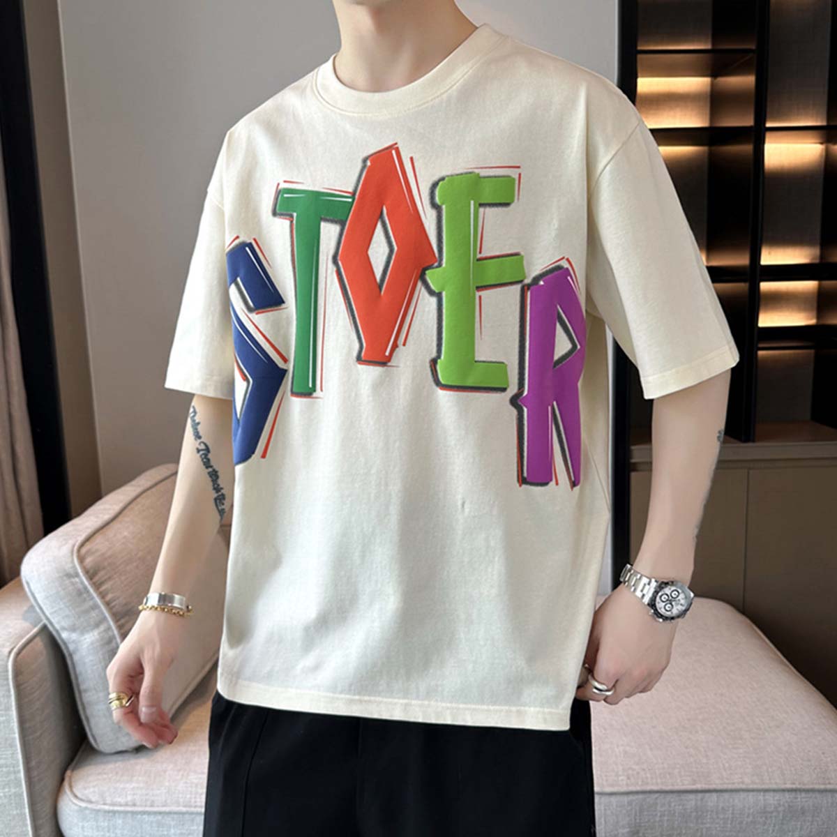 Colorful Letter Graphic Tee