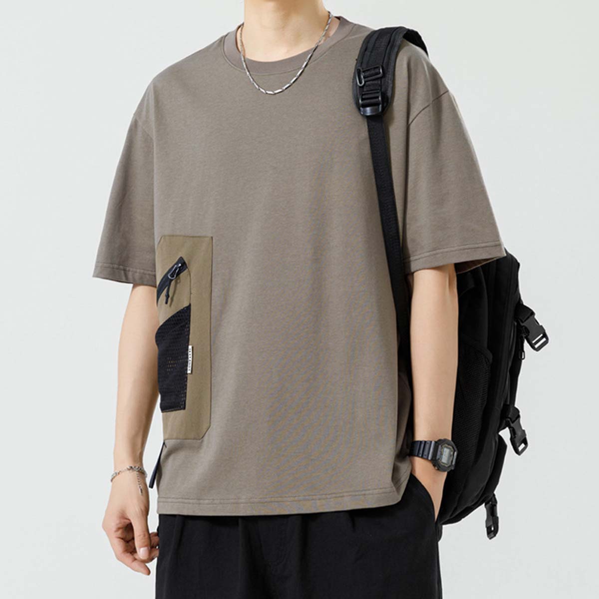 Creative Pocket Solid Color Tee