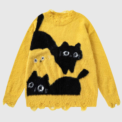 Cute Cat Jacquard Sweater