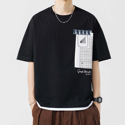 False Two Piece Multi-Pocket Tee