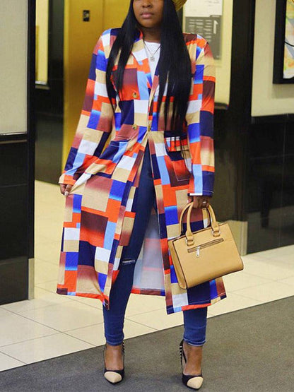 Plaid Multicolor Coat